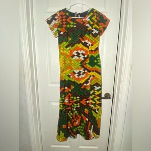 Embrace the Vibrant Hues: African Print Maxi Dress size M